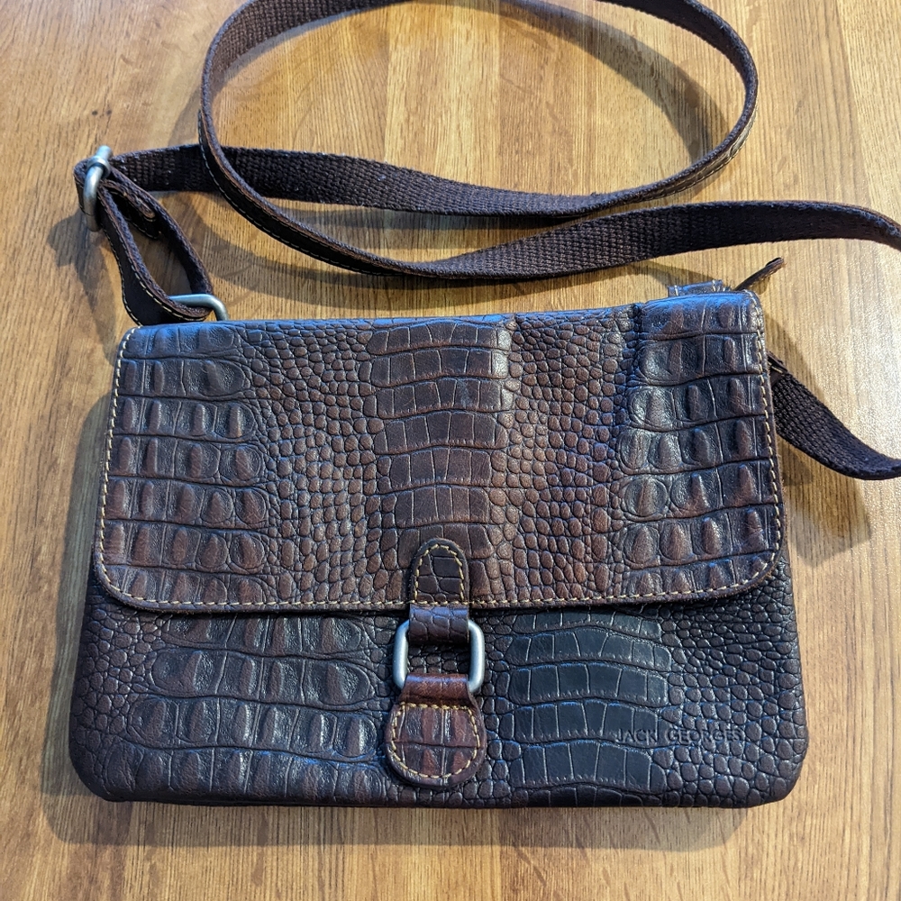 Jack Georges Hornback Croco Wallet on a String